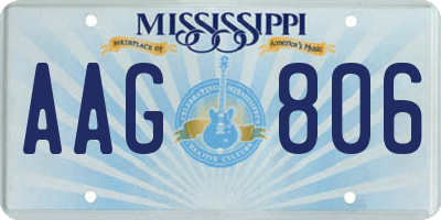 MS license plate AAG806