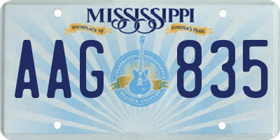 MS license plate AAG835