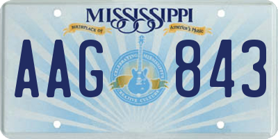 MS license plate AAG843