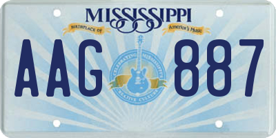 MS license plate AAG887