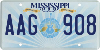 MS license plate AAG908