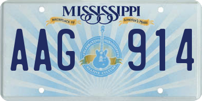 MS license plate AAG914