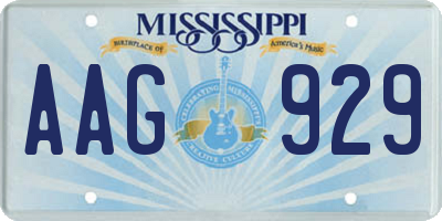 MS license plate AAG929