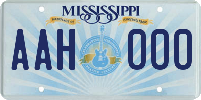 MS license plate AAH000