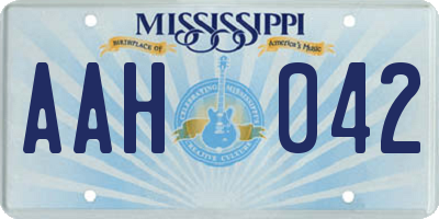 MS license plate AAH042
