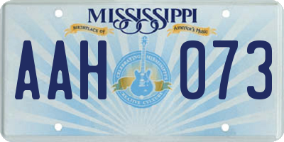 MS license plate AAH073