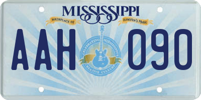 MS license plate AAH090