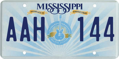 MS license plate AAH144