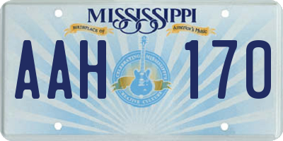MS license plate AAH170