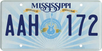 MS license plate AAH172