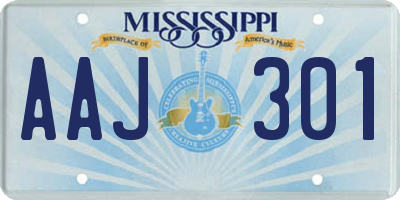 MS license plate AAJ301