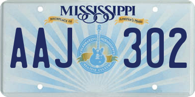 MS license plate AAJ302