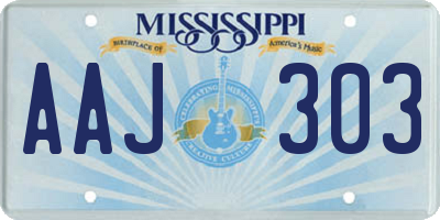 MS license plate AAJ303