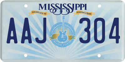 MS license plate AAJ304