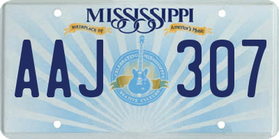 MS license plate AAJ307