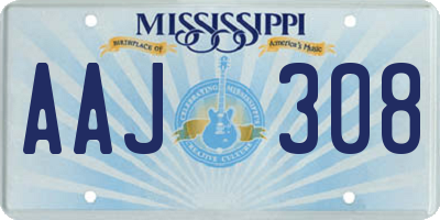 MS license plate AAJ308