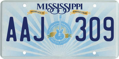 MS license plate AAJ309