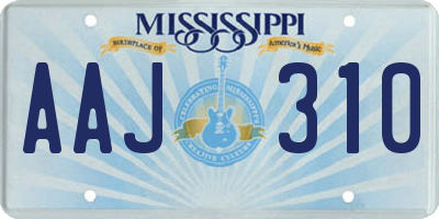 MS license plate AAJ310