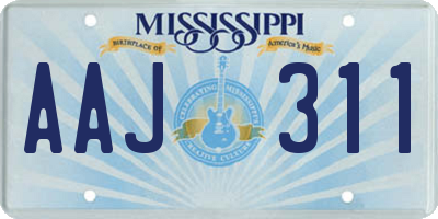 MS license plate AAJ311