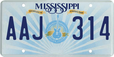MS license plate AAJ314