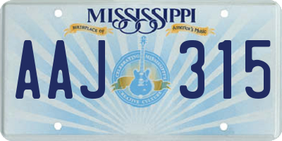 MS license plate AAJ315