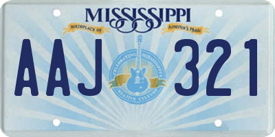 MS license plate AAJ321