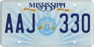 MS license plate AAJ330