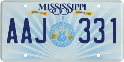 MS license plate AAJ331