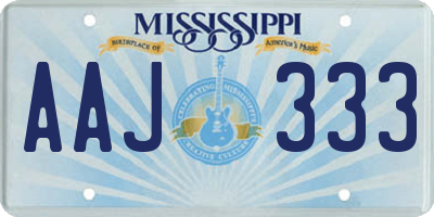 MS license plate AAJ333