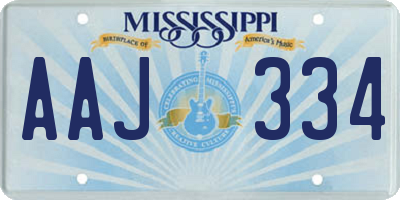 MS license plate AAJ334