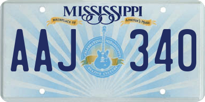 MS license plate AAJ340