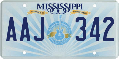 MS license plate AAJ342