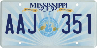 MS license plate AAJ351