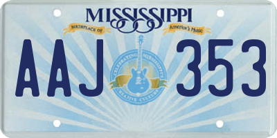 MS license plate AAJ353