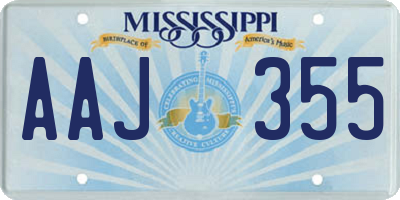 MS license plate AAJ355