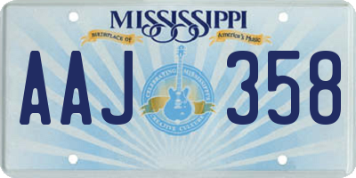 MS license plate AAJ358