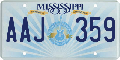 MS license plate AAJ359