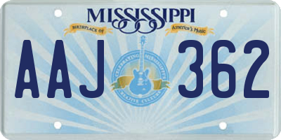 MS license plate AAJ362