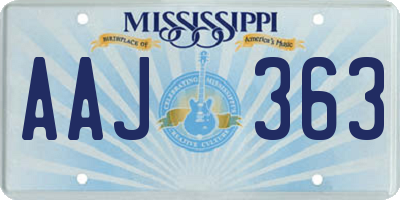 MS license plate AAJ363
