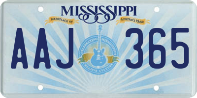 MS license plate AAJ365