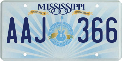 MS license plate AAJ366