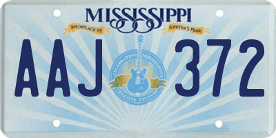 MS license plate AAJ372