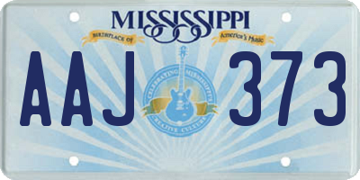 MS license plate AAJ373