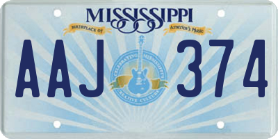 MS license plate AAJ374