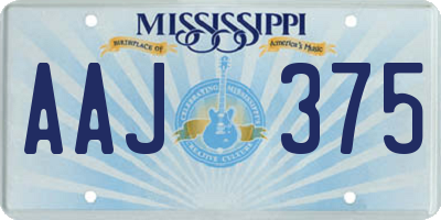 MS license plate AAJ375