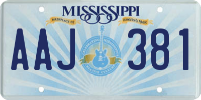 MS license plate AAJ381
