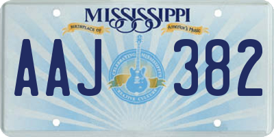 MS license plate AAJ382