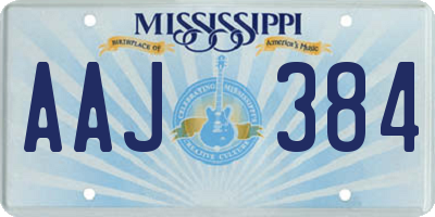 MS license plate AAJ384