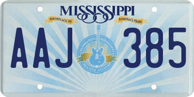MS license plate AAJ385
