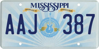 MS license plate AAJ387